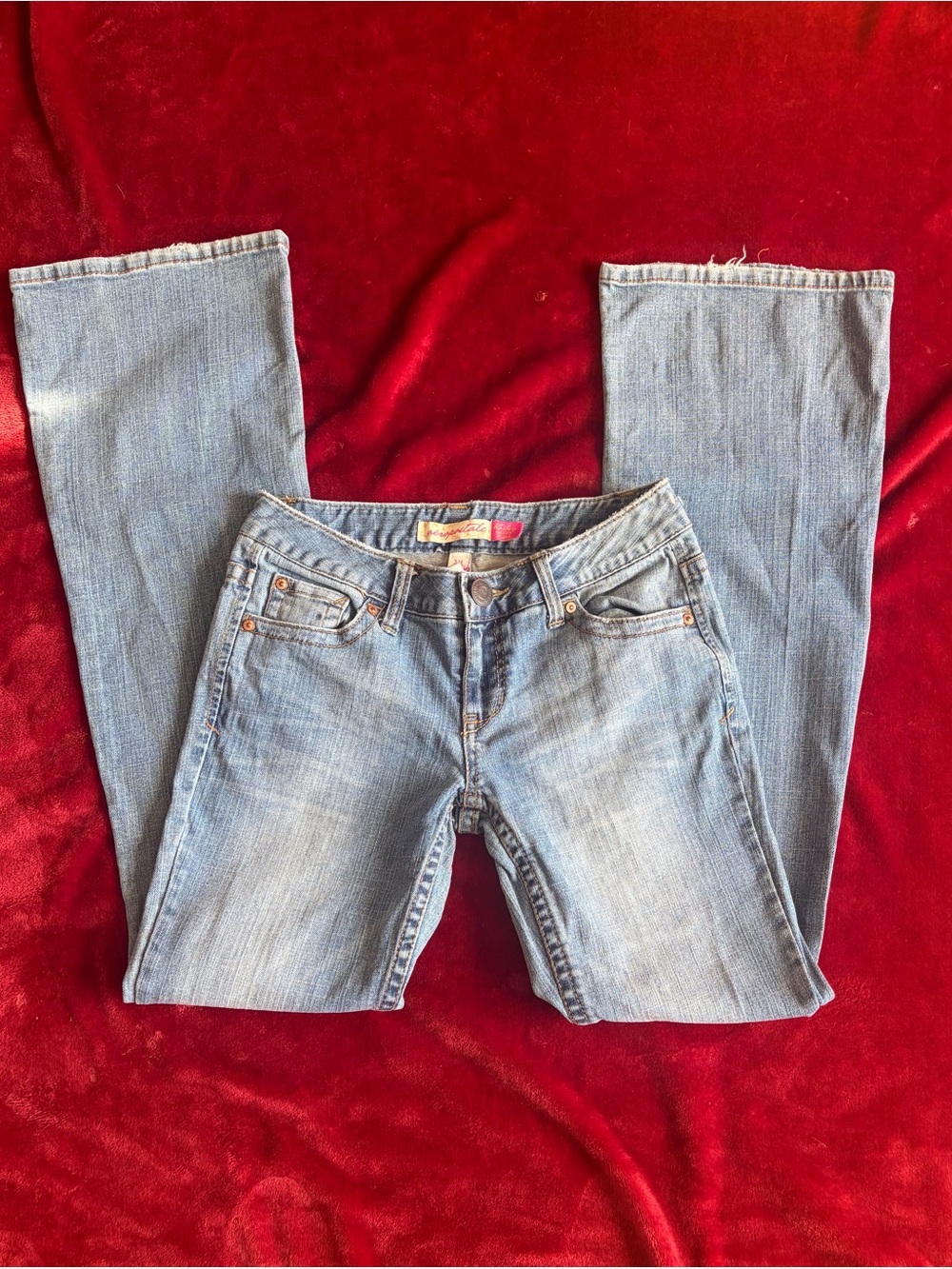 Aeropostale Light Blue Skinny Flare  Jeans Size 3/4 Long Length